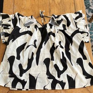 Stylish Black and White Women's Blouse